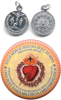 Médaille et emblème (scapulaire du Cœur de Jésus)